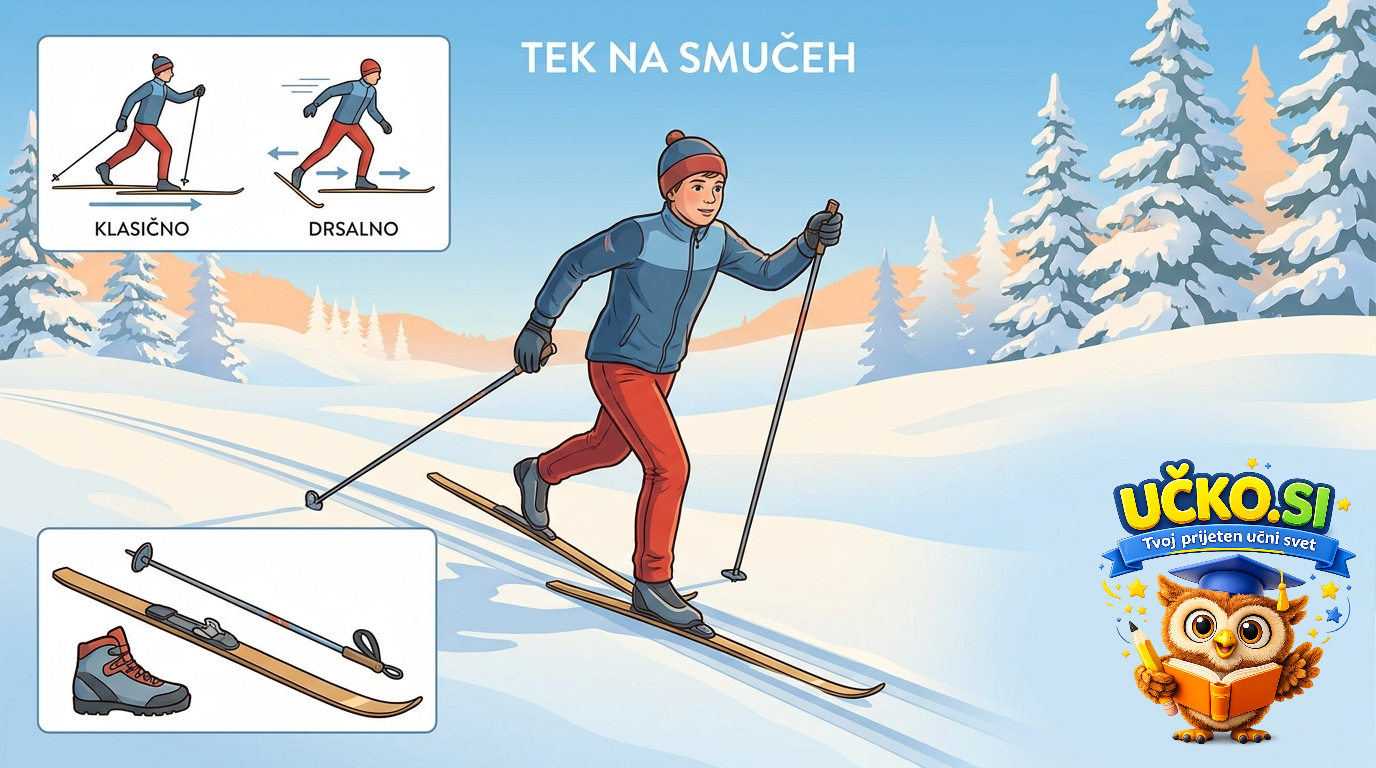 Ilustracija: Tek na smučeh