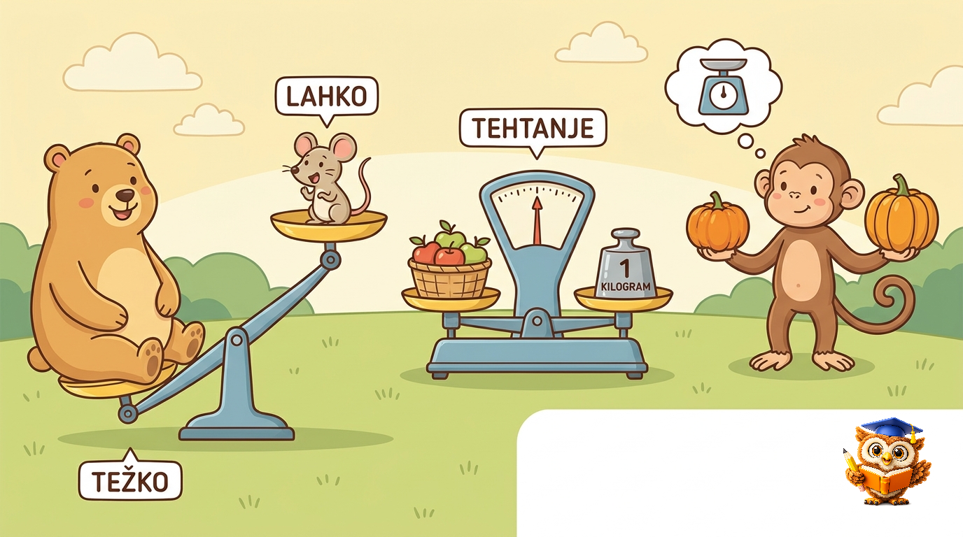 Ilustracija: Teža in tehtanje
