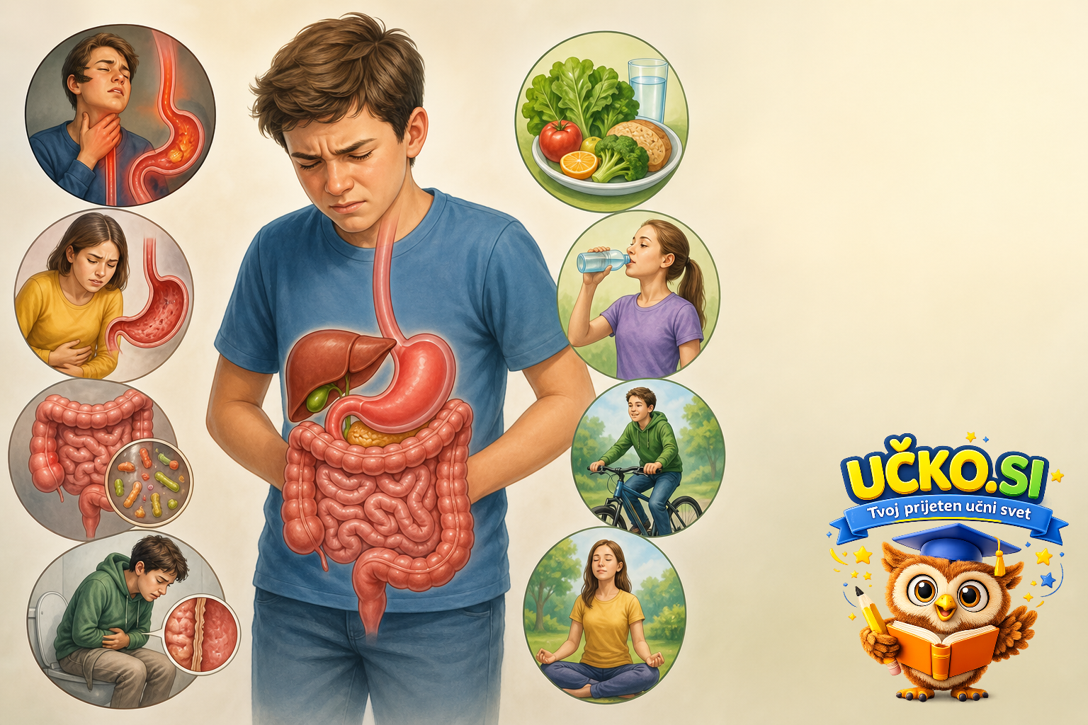 Ilustracija: Težave in bolezni prebavnega sistema