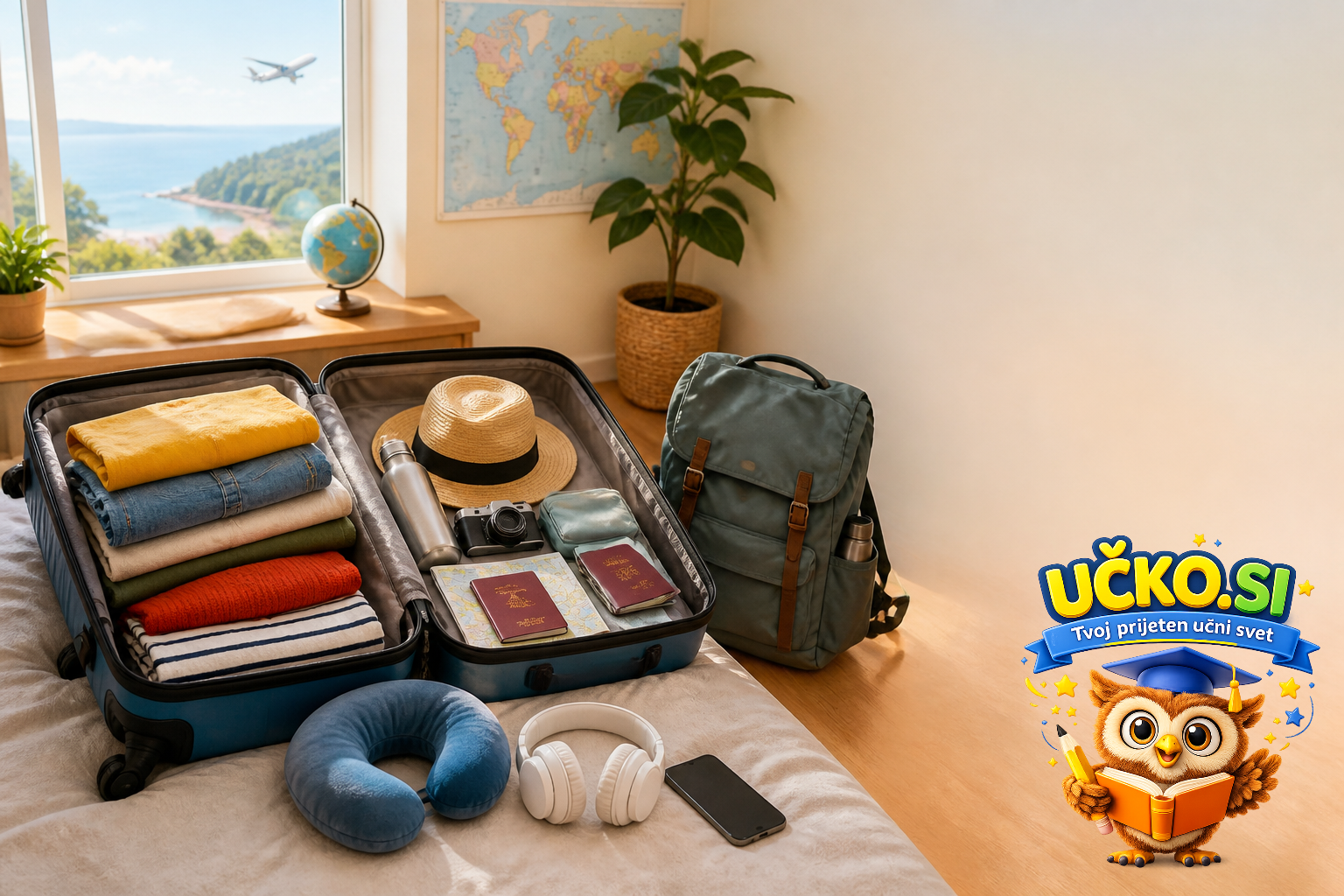 Ilustracija: The suitcase is packed: going abroad