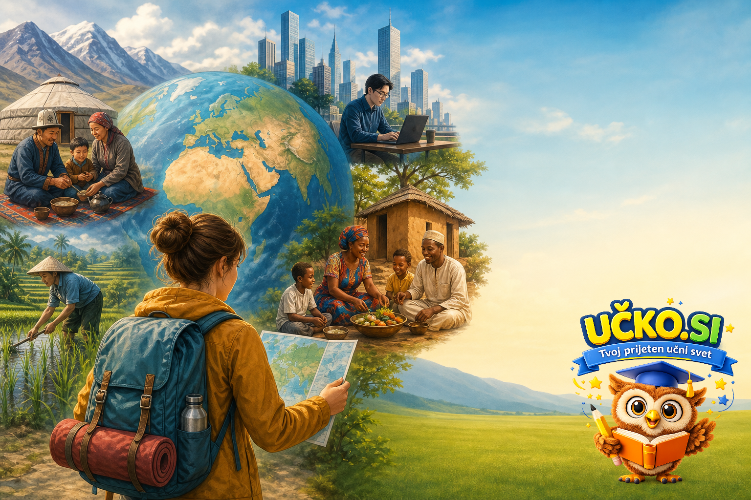 Ilustracija: travel and different lifestyles