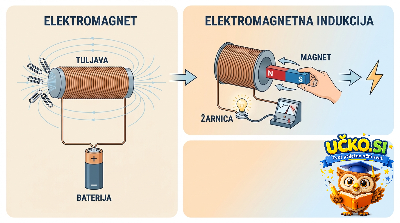 Ilustracija: Tuljava in elektromagnetna indukcija