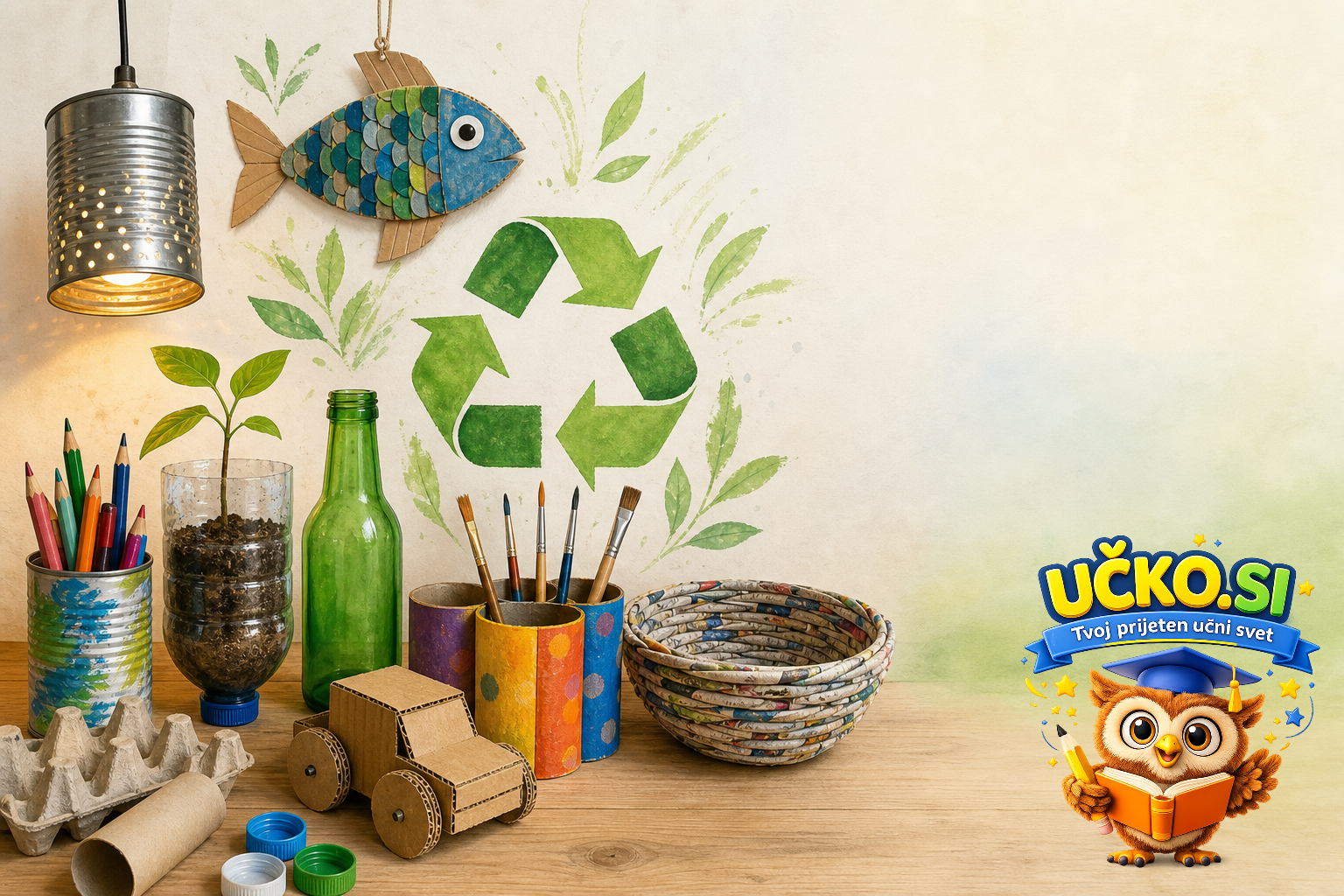 Ilustracija: Uporaba recikliranih materialov