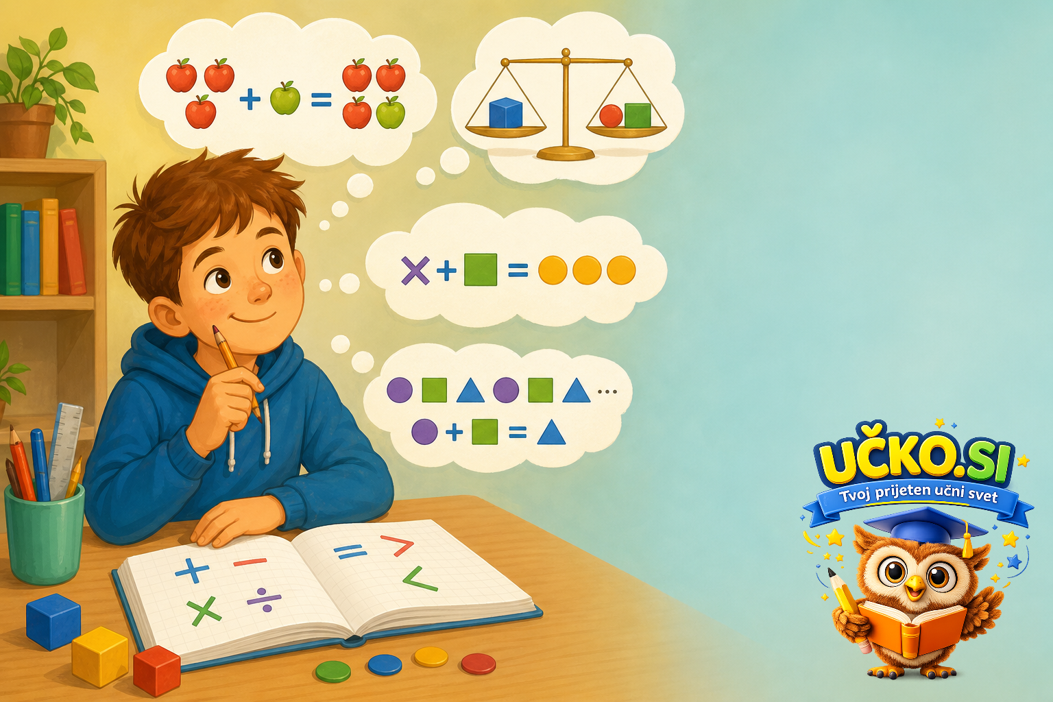Ilustracija: Uporaba simbolov v matematiki