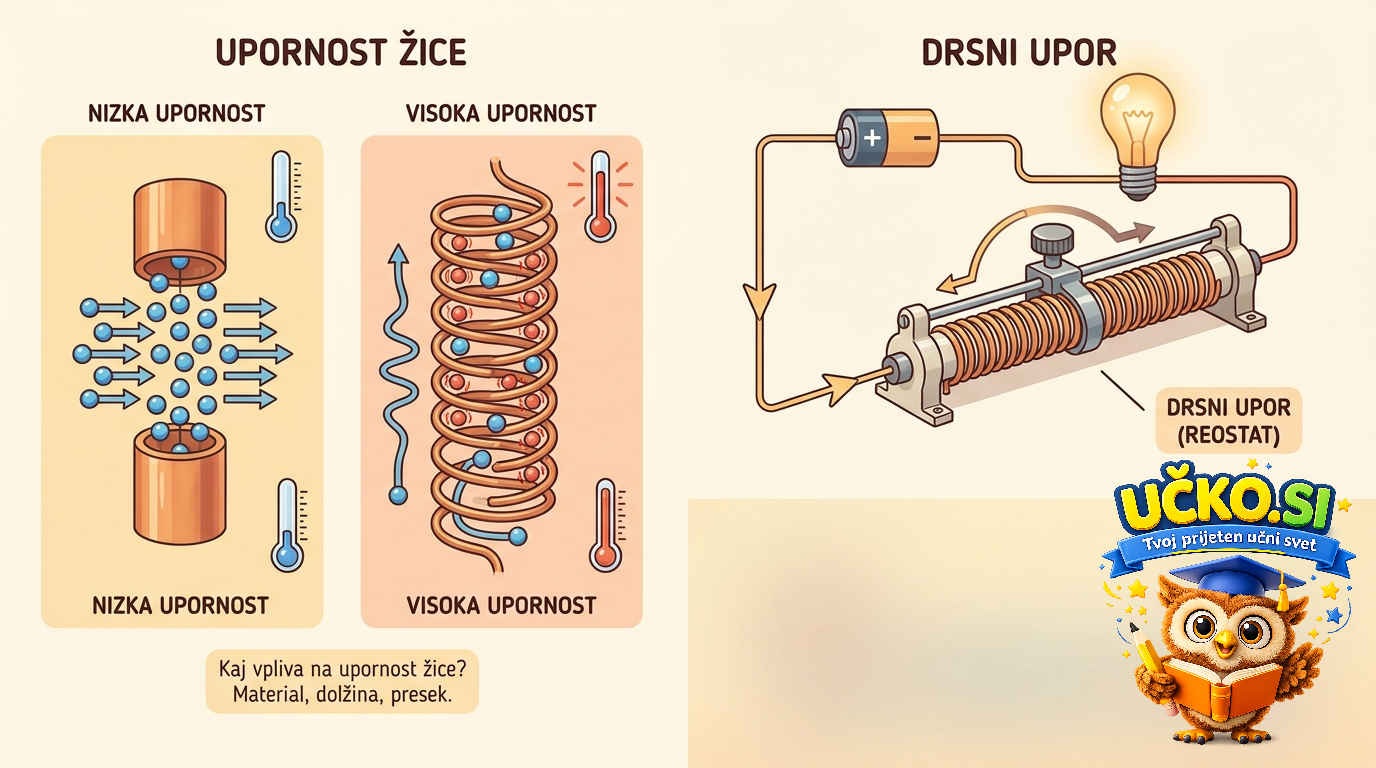 Ilustracija: Upornost žice in drsni upor