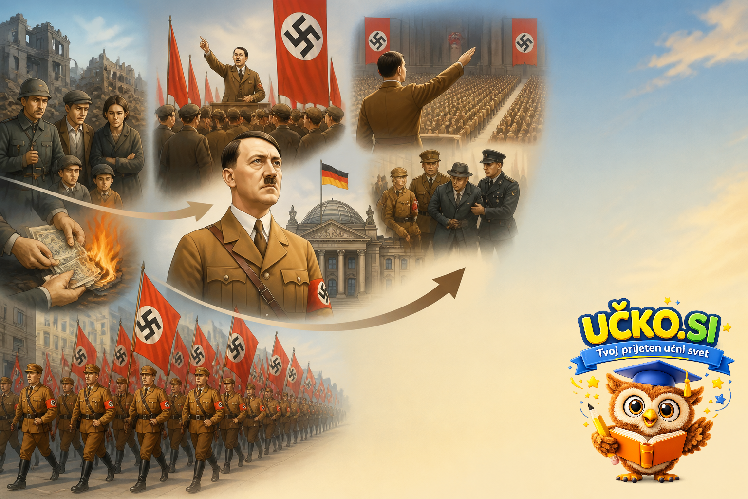 Ilustracija: Uveljavitev nacizma v Nemčiji