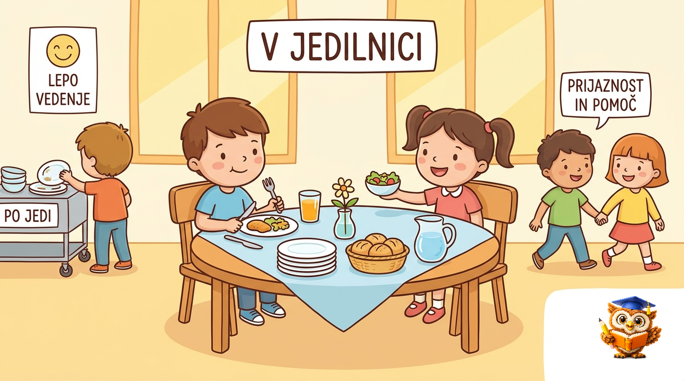 Ilustracija: V jedilnici