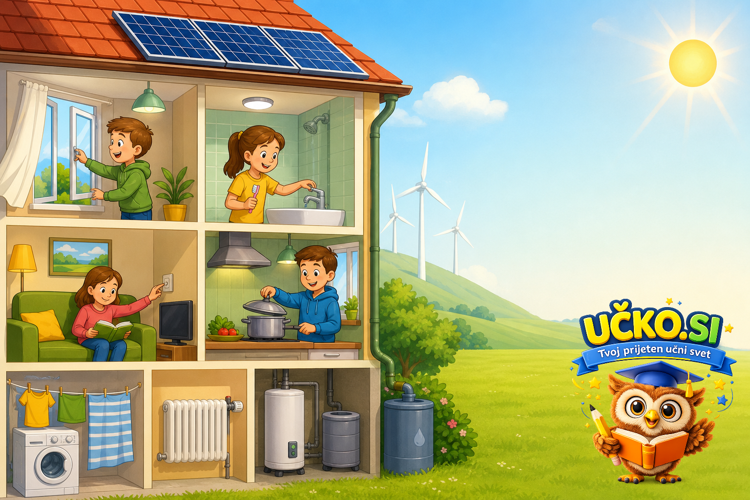 Ilustracija: Varčna raba energije v vsakdanjem življenju