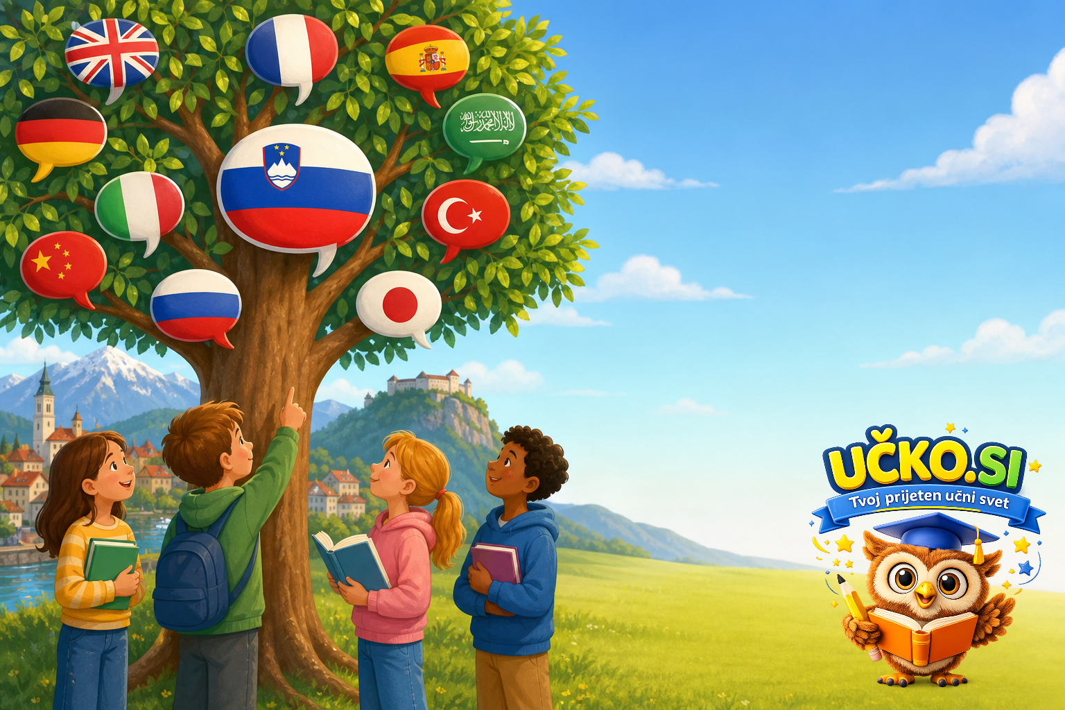 Ilustracija: Vloga slovenskega jezika med drugimi jeziki