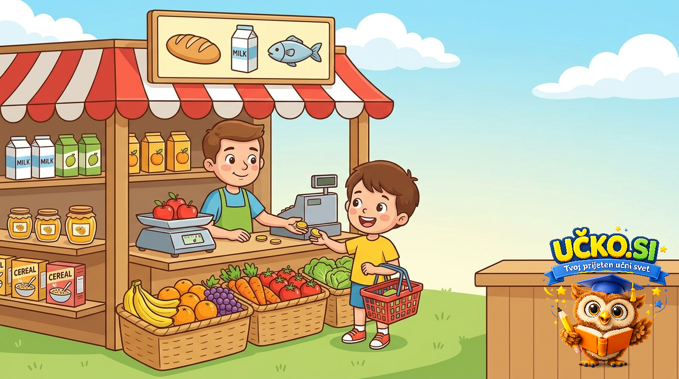 Ilustracija: vocabulary related to buying food