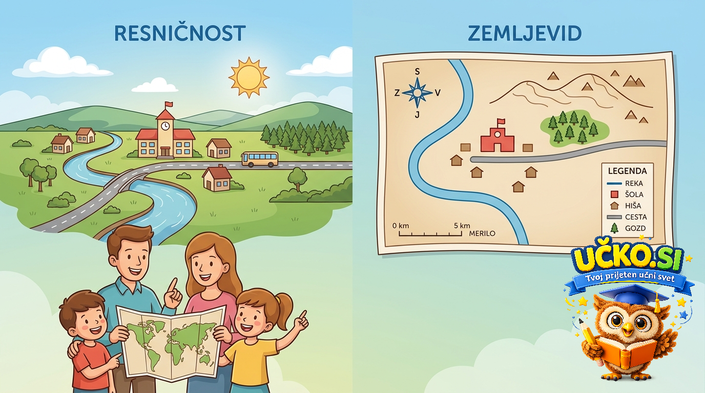 Ilustracija: Zemljevid kot prikaz prostora