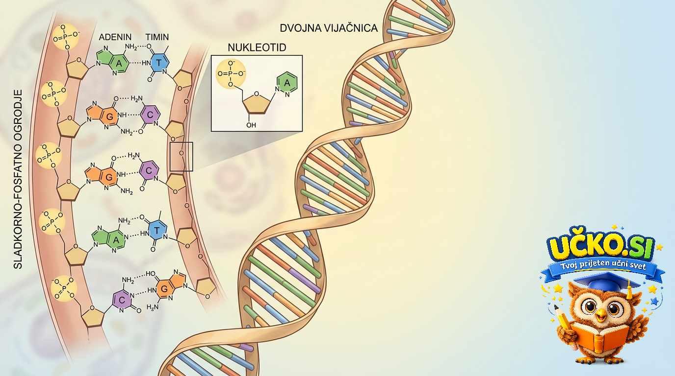 Ilustracija: Zgradba molekule DNA