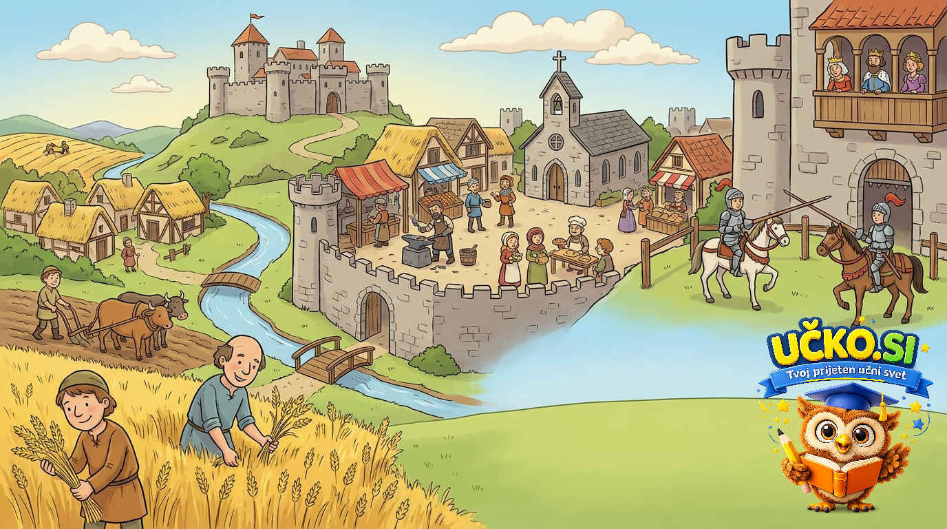 Ilustracija: Življenje ljudi v srednjem veku